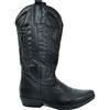 Malu Shoes Stivali donna camperos texani stile western neri con fantasia laser su pelle tinta unita altezza polpaccio (36 EU)