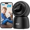 ieGeek 2K Telecamera WiFi Interno Supporta 2,4 & 5GHz, 3MP Videocamera Sorveglianza con Rotazione a 360°, Tracciamento Automatico, Visione Notturna, Audio Bidirezionale, Registrazione 24/7, SC1, Nero