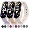 Wanme Cinturino per Xiaomi Smart Mi Band 7, 3Pezzi Silicone Sport Traspirante Cinturini di Ricambio per Xiaomi Mi Band 7,Luce Stellare-B