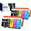 Vintella 202XL Cartucce d'inchiostro Multipack Sostituzione per Epson 202XL Multipack per Epson Expression Premium XP-6000 XP-6005 XP-6001 XP-6100 XP-6105 Stampante (10 Pezzi)