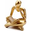 PIGPIGFLY Statua Della Figura di Lettura,Statue Decorative, Figure Decorative, Statuette Decorative Casa, Soggiorno Decorativo Moderno da Appoggiare, Scultura Astratta in Poliresina, Idea Regalo