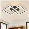 Homefire Lampada da soffitto a LED, da cucina, 24 W, 4000 K, colore nero, design moderno, per corridoio, camera da letto, camera da letto, rettangolare, per soggiorno, corridoio