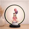 KIMPHIA HOME Lampada da Tavolo LED, Abatjour da Comodino USB con Statuina, Lampada Decorativa dal Design Moderno per Soggiorno, Salotto e Camera da Letto (Statuina con Palloncini)