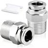 TAILONZ PNEUMATIC 304 Raccordi diritti in acciaio inox maschio 10 mm OD tubo x 3/8 BSP da collegare PC10-03 (Confezione da 2)