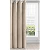 Eurofirany Tenda in Velluto Morbidissimo Oscurante con Occhielli - 1 Pannello, Tenda per Camera da Letto, Cucina, Soggiorno, 140x250 cm, Beige
