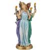 DRW Figura Hekate Dea Greca della Magia, il crocevia e la Luna, guardiana di sentieri e spiriti in resina dipinta a mano, 20 cm