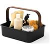 Umbra Bellwood Bin - Contenitore impilabile con divisori rimovibili, 36 x 26 x 13 cm, colore: Nero/Noce
