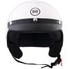 BHR Casco Demi-Jet 839 - Casco Scooter Omologato ECE 22.06 con Frontino e Sgancio Micrometrico - Bianco S