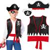 Cosysparks Costume pirata bambini, 4 Pack travestimento pirata bambino set travestimento pirata Party costume da pirata per bambini Halloween accessori da pirata bambino per Pirate Role Play Dress Up (Ragazzo)