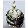 Elmetto Pickelhaube tedesco prussiano in pelle da ufficiale imperiale senza s...