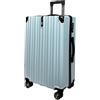 SIGN Valigia rigida da viaggio trolley in ABS, leggera, 4 ruote doppie (set centrale per bagaglio a mano, grande, Azzurro, Großer Koffer (75cm), Valigetta rigida con ruote doppie