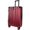 SIGN Valigia rigida da viaggio trolley in ABS, leggera, 4 ruote doppie (set centrale per bagaglio a mano, grande, Colore: rosso, Großer Koffer (75cm), Valigetta rigida con ruote doppie