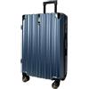 SIGN Valigia rigida da viaggio trolley in ABS, leggera, 4 ruote doppie (set centrale per bagaglio a mano, grande, Blu, Mittlerer Koffer (65cm), Valigetta rigida con ruote doppie