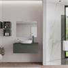 DEGHI Mobile bagno sospeso 100 cm con top verde cemento e specchio - Agave