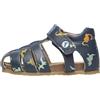 Falcotto ALBY-Sandali semi chiusi in pelle con stampa dinosauri, Blu 21