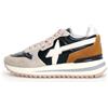 w6yz Yak-W Suede/Metallic/Nylon Stripe Sole Cream-Black-Zucca