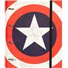 Grupo Erik: Raccoglitore A4 Marvel Capitan America, Raccoglitore a 4 anelli con elastico e copertina rigida in cartone, 32 x 27,5 cm, Cartella Portadocumenti A4, Raccoglitore Marvel