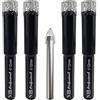 NBB Punte diamantate con codolo esagonale, per foratura a secco in porcellana dura, ceramica, piastrelle, granito, marmo, meglio bagnate, utilizzate in trapani con filo o cordless (4, 12mm)