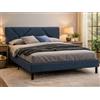 Dmora - Letto matrimoniale Tirino, Sommier per camera da letto, Giroletto per stanza, Struttura porta materasso, Adatto a materasso Cm 160x200, Blu