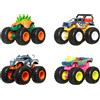 Hot Wheels Monster Trucks - Set da 4 veicoli in scala 1:64 con ruote giganti e design da urlo, colleziona i personaggi più amati, giocattolo per bambini, 3+ anni, JGD65