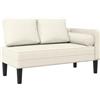 vidaXL Chaise Longue con Cuscini Crema in Velluto, divano letto, divano imbottito, seduta da soggiorno, dormeuse, seduta da salotto, divano 2 posti