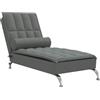 vidaXL Chaise Longue Massaggi con Capezzale Grigio Scuro in Tessuto, divano letto, divano letto moderno, divano letto contemporaneo, dormeuse