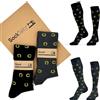 SockTailor Calze Uomo Lunghe in Caldo Cotone, Fantasie Eleganti e Divertenti Fortuna, Calze Uomo Invernali, Calzini Uomo Lunghi 41 46, Made in Italy, 2 Paia Ferri Cavallo Grigio Scuro Nero