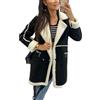 Suncolour Trench Lungo in Pelle Scamosciata da Donna Cappotto Invernale in Shearling in Finta Pelle Scamosciata da Donna
