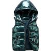 Bocabuety Gilet Uomo Senza Maniche Giubbotto Smanicato con Cappuccio Uomo Casual Leggero Effetto Lucido, Gilet Invernale (Verde, XXXXL)