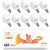 Aigostar - Lampadina LED E14 4.9W Luce Bianca Calda 3000K 420 Lumen, Mini Globo Lampadina a Sfera Pacco da 10
