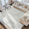 Leesentec Tappeto Salotto 200x300 Tappeti Camera da Letto Soggiorno Moderno Pelo Corto Crema Grigio Lass Stuoia Moquette Geometrico Antiscivolo Room Accessori