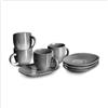 Springlane Kitchen SPRINGLANE stoviglie grigie, servizio da tavola in gres Misty Cliff (Misty Cliff, Set Colazione da 4 Tazzine Caffè con Piattino)