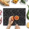 Kitchenville Tagliere in vetro 40x30cm - Tagliere in vetro Nero, Tagliere da cucina in vetro, Igienico, decorativo e resistente al calore - Antigraffio - Design Icon