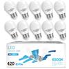 Aigostar Lampadine LED E27 5W Luce Bianca Fredda 6500K 420 Lumen, Mini Globo Lampadina Pacco da 10