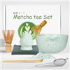 Zanfqvo 7 Pezzi Matcha Kit - Matcha Set con Matcha Frusta, Cucchiaino, Setaccio, Porta Frusta e Ciotola Matcha (Verde)