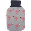 Blendend Borsa dell'acqua calda Mimo 1,7L con elegante fodera grigia e affascinanti fenicotteri. Dimensioni: 20 x 32 x 4 cm. Flessibile e morbido al tatto per un ottimo benessere.