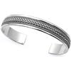 Treasure Bay TreasureBay - Bracciale rigido da uomo, in argento Sterling 925 massiccio, con dettagli intrecciati