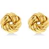 Carissima Orecchini a lobo nodo quattro fili 9 mm da donna in oro giallo 9 ct