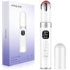 ANLAN Massaggiatore occhi antirughe, EMS massaggiatore viso con 38°-45° impacco caldo, vibrante, 3 modalità led, rimuove efficacemente occhiaie, borse sotto gli occhi, gonfiori, rughe