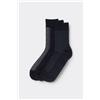 Tezenis 3 Paia Calzini Corti Cotone Senza Bordo Fantasia Uomo Uomo Nero