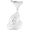 VRAIKO Iris Massaggiatore per Collo e Viso,Strumento di Sculpting Faciale con Base di Ricarica,Massaggio Microcorrente per Sollevamento,LED Triple-Action e Termico per Migliore Assorbimento (Bianco)