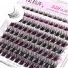 CALAILIS Ciglia Singole, 96 Pz DIY Ciglia Singole Per Auto Applicazione Dell'Estensione Della Ciglia Casa, 10-16mm D Curl Cluster Singole Ciglia (HD17-MIX)