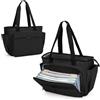 Trunab Borsa Tote per Laptop per Insegnanti con Tasca Espandibile per Cartelle Portadocumenti, Borsa Tote per Infermieri per Donne, Valigetta per Laptop da Ufficio，Nero