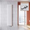 ELEGANT - Radiatore verticale di design, colore: bianco, 1600 x 354 mm, con termostato multiblocco, a doppio strato, collegamento centrale, scaldasalviette