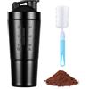 AOGOE Shaker per Proteine in Acciaio Inox Bottiglia, 700 + 200 ML Shaker Steel con Scomparto per Polvere e Miscelatore Sfera, Senza BPA, Shaker per Bevande Proteiche per Frullati Proteici e Fitness