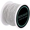 BON.MAR sagola in dyneema rivestito,Sk75, bobina 50 mt, BIANCO inserti NERI, Ø1.5 mm
