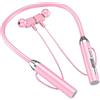 Fubdnefvo Auricolare Bluetooth senza fili tipo collo stereo riduzione del rumore universale scheda plug-in auricolare sportivo microfono, rosa