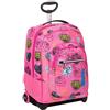 Seven Trolley Fit Seven Shiny Girl, Rosa, 35 Lt, 2in1 Zaino con Sollevamento Spallacci per uso Trolley, Scuola & Viaggio