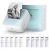 Bisofice S1 Mini Stampante Portatile Bluetooth, Stampante Termica Senza Inchiostro, Stampante Etichette Adesive per Appunti, Foto, Etichette, Planner, Compatibile iOS/Android - Blu