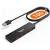 Aceele Hub USB 3.2 Gen 2 con 4 Porte USB-A e Tipo C 5V3A, 10Gbps Sdoppiatore USB 3.2 con Cavo Lungo 120cm, Adattatore Multi Porta USB Multipla Per Macbook PC/Computer Portatile/Disco Rigido/Tastiera
